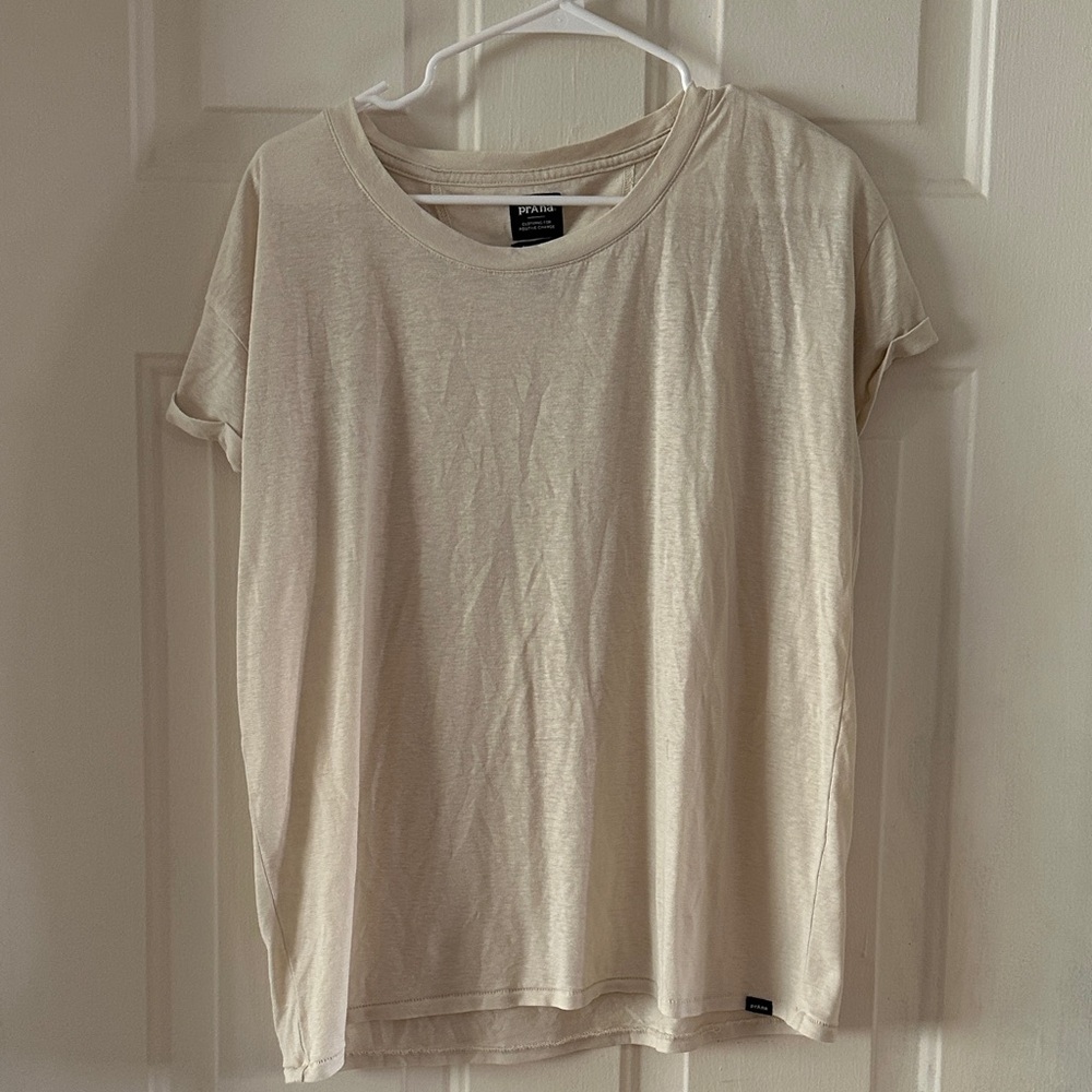 Prana Cream Short Sleeve Lightweight Shirt
